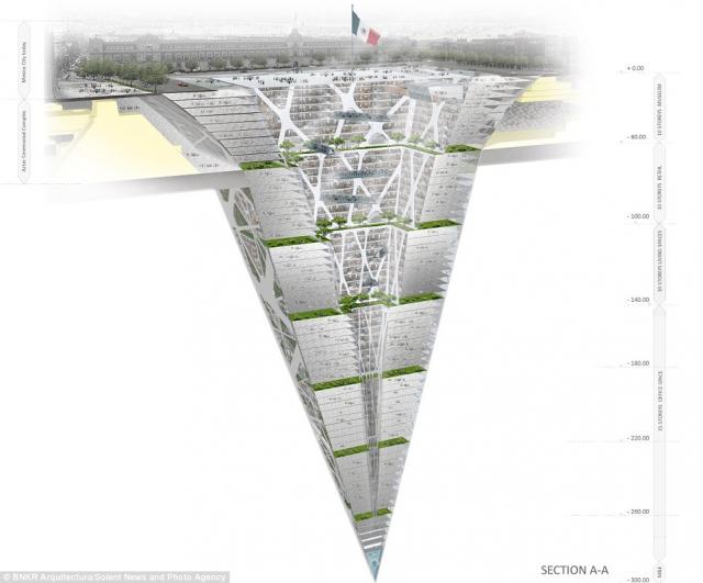 Architects design 65-storey building which plunges 300 metres below ground Read