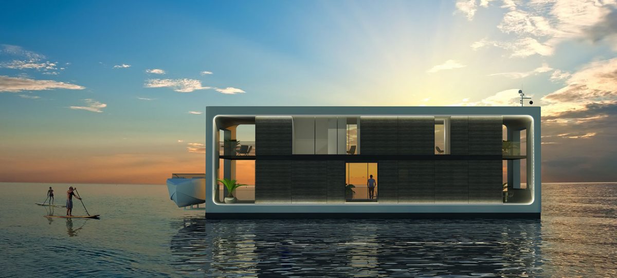 The residences were designed by architect Koen Olthuis, who has pioneered the concept of the floating home.