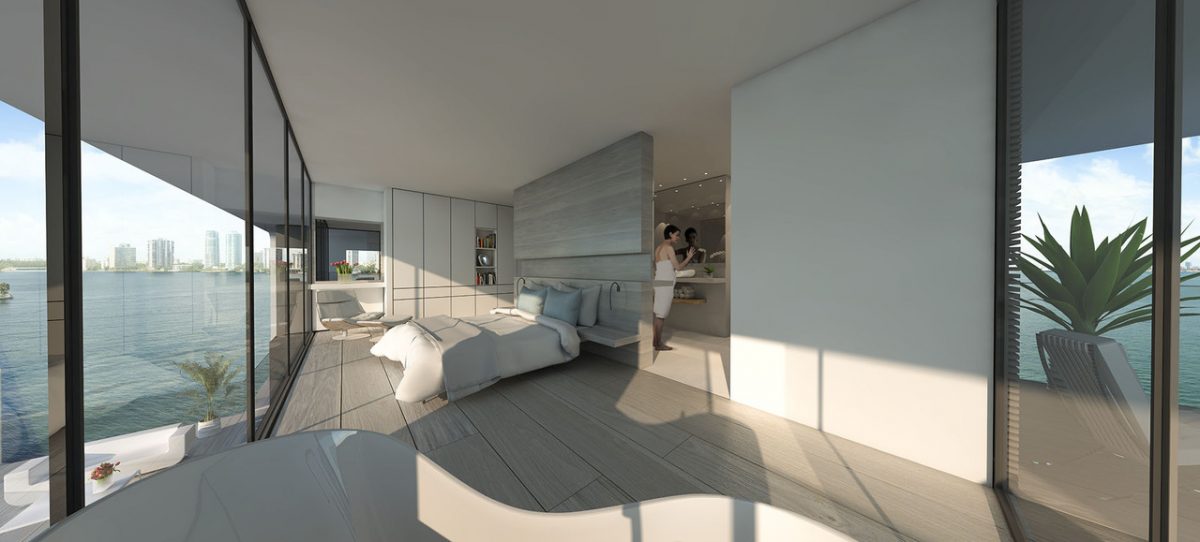 The residences provide 360-degree views of the water.